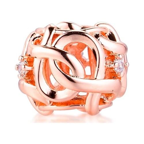 CKK Fits Pandora Bracelet Openwork Woven Infinity Charm for Jewelry Making Charms Silver 925 Original Bead