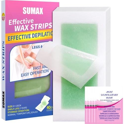 40pcs Hair Removal Tool Wax Strips Waxing Wipe Sticker Body Cloth Hair Remove Wax Paper Hair Removal Epilator Wax Strip Paper