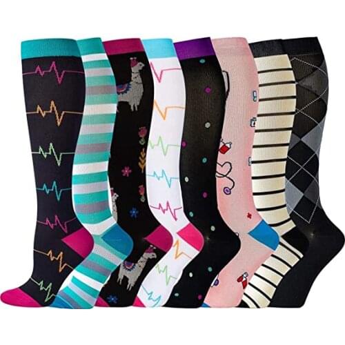 New Compression Socks 20-30 Mmhg Women & Men Circulation Best For Nurse, Medical,Edema,Diabetes,Varicose Veins, Running, Flight