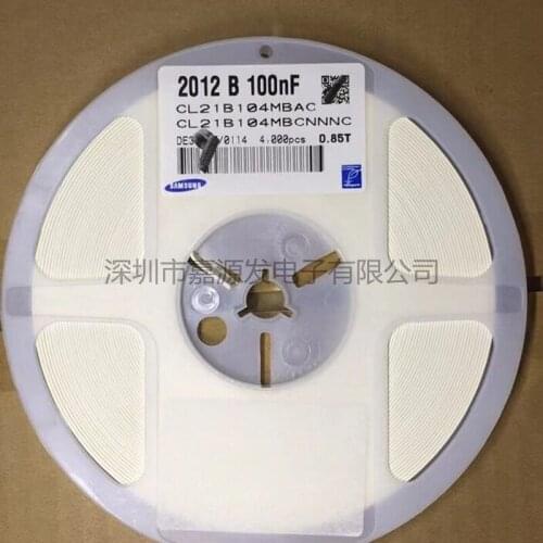CL21B104MBFNNNE CL21B104MBCNNWC CL21B104MBCNNNC CL21B104MACNNNC 0805 100nF 25V 50V X7R ±20% Chip capacitors