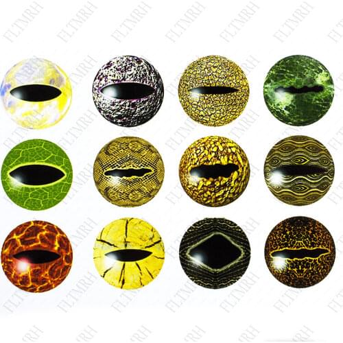 2-10pcs 10mm-30mm Round Handmade Dragon Cat Eyes Photo Glass Cabochons Base Setting Jewelry Charms Accessory