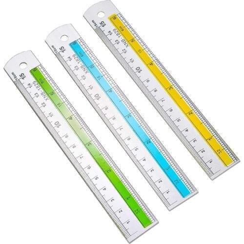 1pcs 15 mm Metal Aluminum Jewelry Measure Ruler Ruler Metric Rule Precision Double Sided Measuring Tool DIY Handmade Supplies