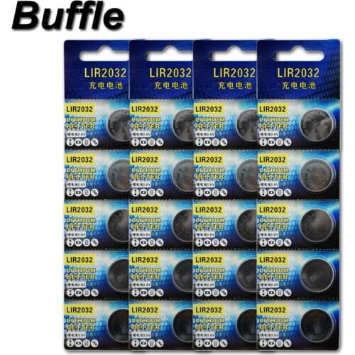 20pcs/4pack Lithium Li-ion 40mAh 3.6V Rechargeable LIR2032 Button Cell Batteries Coin Battery Replace CR2032 BR2032 New