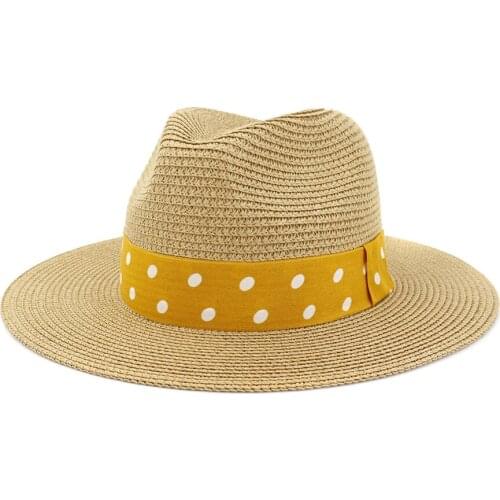 2021 Fashion Spring Summer British Classic Jazz Panama Straw Hat Outdoor Beach Sun Visor Unisex Travel Hat