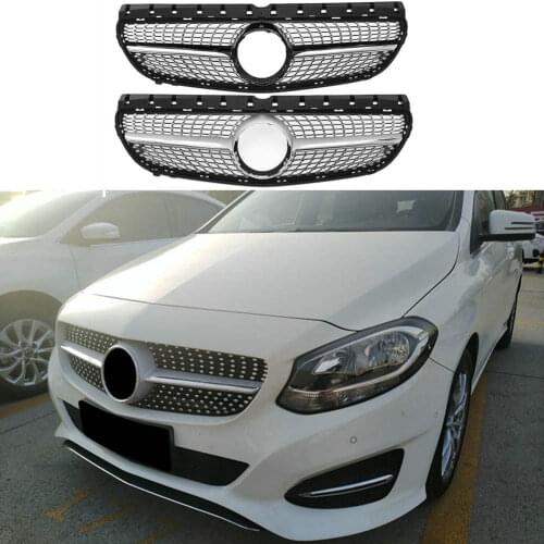 Front Bumper Racing Grill Billet Grille Cover For Mercedes-Benz W246 B-Class 2015-2019 Diamond
