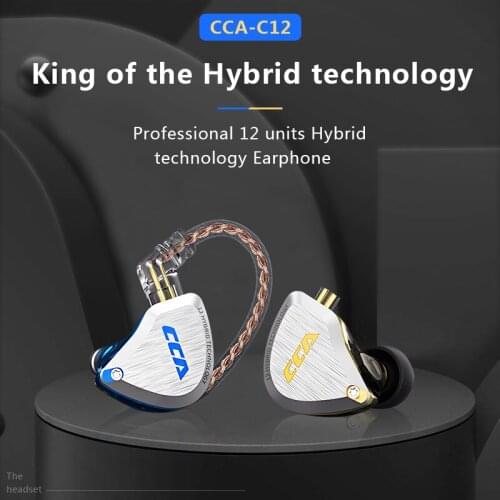 CCA C12 5BA+1DD Hybrid In Ear Earphone 6 Driver Unit HIFI Earbud Monitor Running Sport Auriculares IEM Earbuds Stage 2Pin kz E10