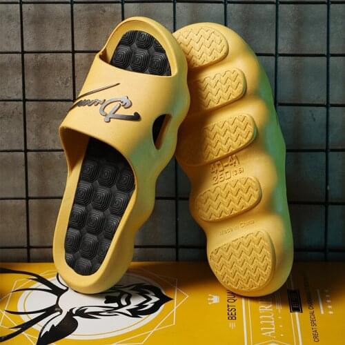ANGLIU Non-slip Bathroom Slides Flops Couples 2021 Summer Unisex Platform Slippers Home Men Slippers Simple Women Shoes