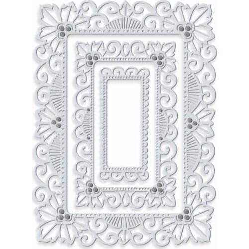 2020 New Rectangle Frame Background Nesting Metal Cutting Dies For DIY Edge Embossing Making Album Card Scrapbooking NO Stamps