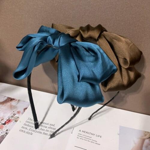 2021 New Fashion Cute simple wide-brimmed big bow headband Hair Accessories 10# Colors
