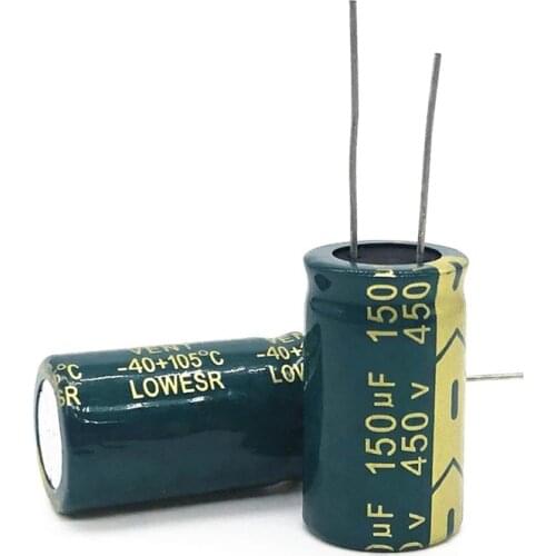 10pcs/lost 450v 150UF high frequency low impedance 18*30mm 20% RADIAL aluminum electrolytic capacitor 150000NF 450v150uf 20
