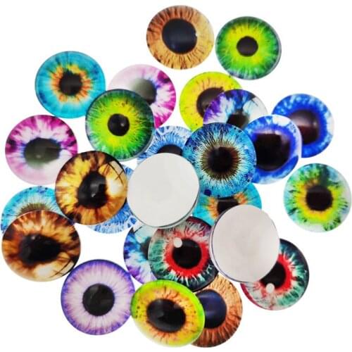 Julie Wang 6-30mm In Pairs Glass Eyes Cabochons Random Mixed Round Pupil Dragon Cat Eyes Flat Back Jewelry Making Accessory