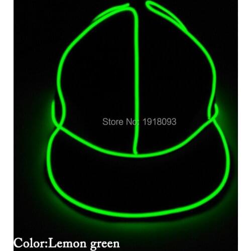 Hip Hop Glowing Cap+1.5V Steady on Inverter LED Strip neon light EL wire rope cable For Carnival Decoration