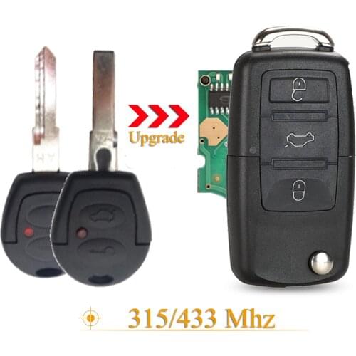 Kutery 3 Buttons Smart Remote Car Key For VW/Volkswagen Gol Golf Jetta Fox Brazil 315/433Mhz ID48 Chip