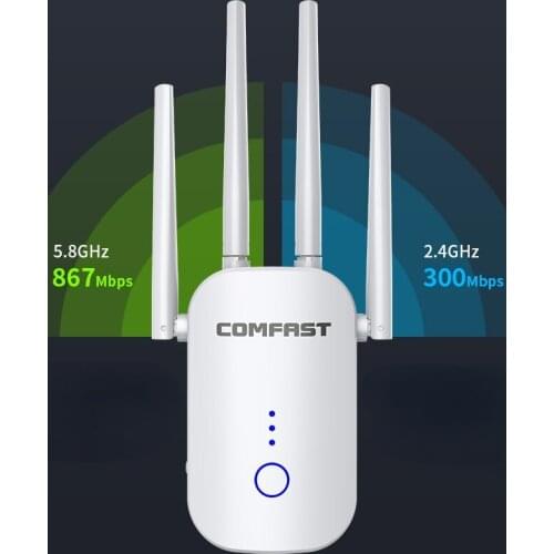 1200Mbps Dual Band 5GHz Wireless Extender 802.11ac Wifi Repeater Powerful Wi-Fi Router Long Range Wlan WiFi Amplifier