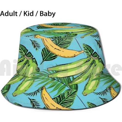 Plantain Paradise Pattern - For True Plantain Fans Sun Hat Foldable UV Protection Pattern Plantain Puerto Rico