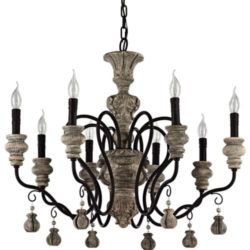 Vintage Black resin Chandelier Wrought Iron Home Chandelier For Living Room Industrial Metal Chandelier Rustic chandelier modern