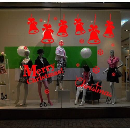 YOYOYU Decor Merry Christmas Window Decor Decal Art Vinyl Christmas Bell snowflake holiday Decoration Wall Sticker DIY WY-2