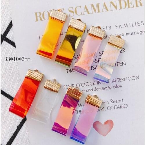 DIY Jewelry Findings 80pcs AB Colors PU Plastic Ornament Accessories Tassel Charms Earring Necklace Pendants 33*10mm