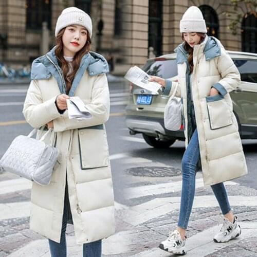 21 New Winter Thick Parkas Women Full Sleeve Korean Cotton-Padded Hooded Coat Warm Outerwear Thicken Long Parka Female LD2201