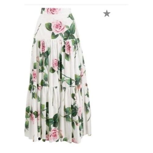2020 Summer New Fashion Women Skirtsz Customie Made Women Plus size 3XS-10XL Maxi Long Flower Print A Line Skirt