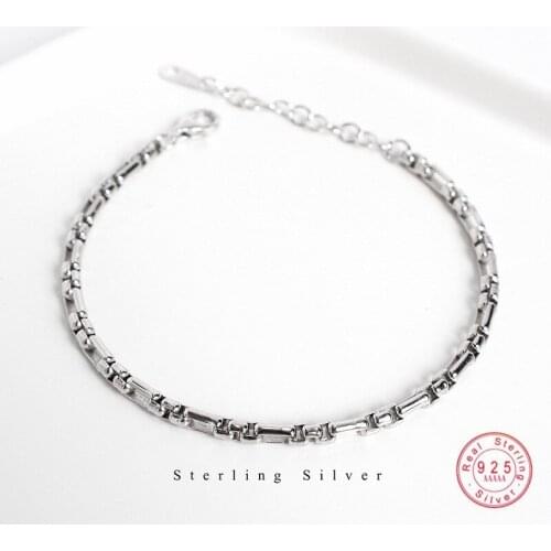 925 Sterling Silver Punk Classic Retro Thick Chain Bracelet Women Street Cowboy Clothing Jewelry Accessories Friendship Gift