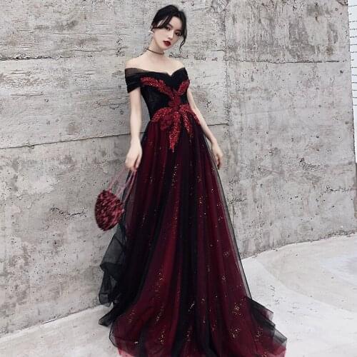 Sexy Backless Prom Party Gown 2021 For Women Luxury Off-shoulder Long Tulle Floor-length Evening Dress Vestido De Festa