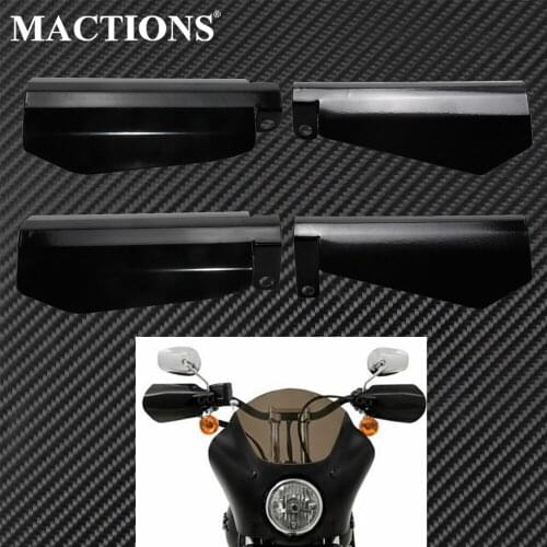 1 Pair Motorcycle Glossy Black Stainless Steel Shade Hand Guard Wind Falling Protection For Harley Sportster XL Dyna Baggers