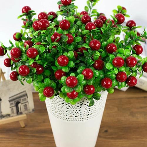1Pc 6 Branches 18 Heads Artificial Fruits Home Garden Decoration DIY Art