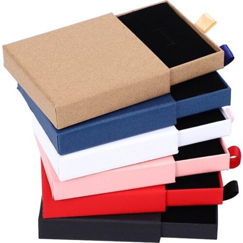 100Pcs/Lot Jewelry Packing Box Drawer Packing Box Earrings Stud Bracelet Storage Box Wholesale