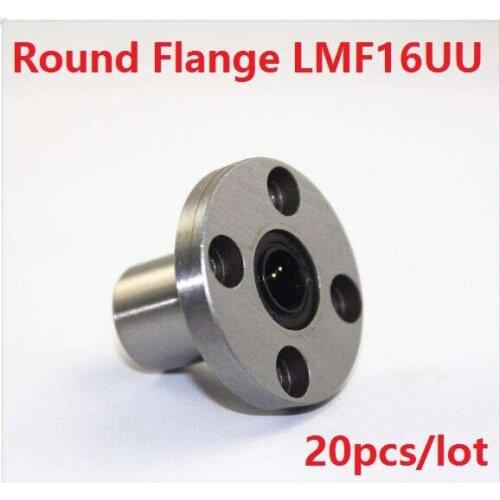 20pcs/lot LMF16UU 16mm Round Flange type linear ball bearings bush bushing LMF16 16x28x37mm