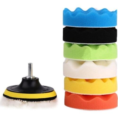 3 Inch/5 Inch Polishing Sponge Kit With Drill Adapter Wool Wax Pads Set Of 7 Polishing Pads For Car Polisher Hair Removal Polish