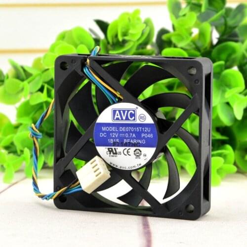 AVC DE07015T12U P046 DC 12V 0.7A 70x70x15mm 4-wire Server Cooling Fan
