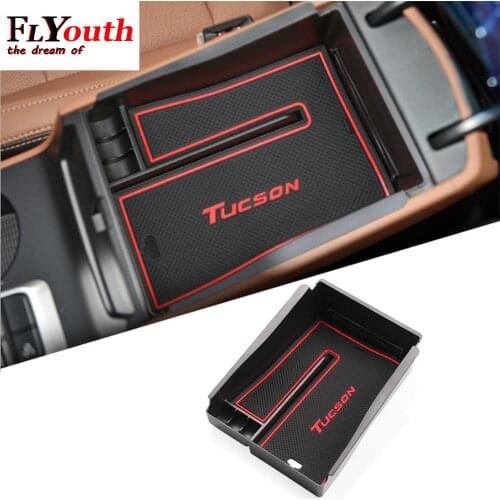 Car Armrest Storage Box For Hyundai Tucson 2016 2017 2018 Central Control Armrest Box Auto Interior stying Accessories