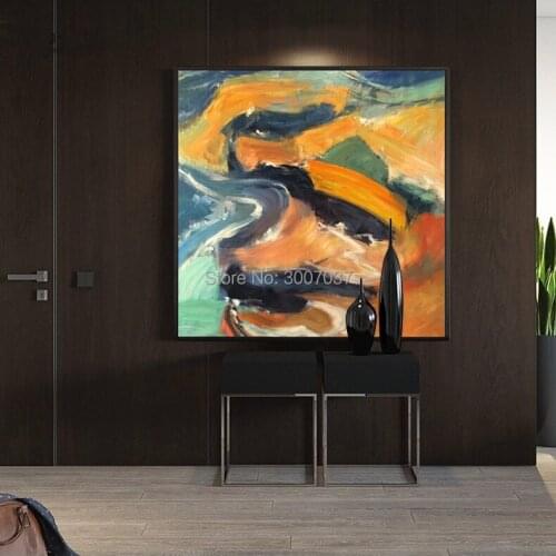 Free Shipping Modern Hand painted Oil Painting on Canvas for Living Room Decor Handmade Decoration Abstract Colorful Art Picture