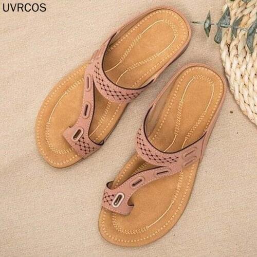 Women Sandals Premium Orthopedic WomenS Shoes Flat Slipper Vintage Anti-Slip Sandals Women Flip Flops Ladies Shoes Plus Size 43