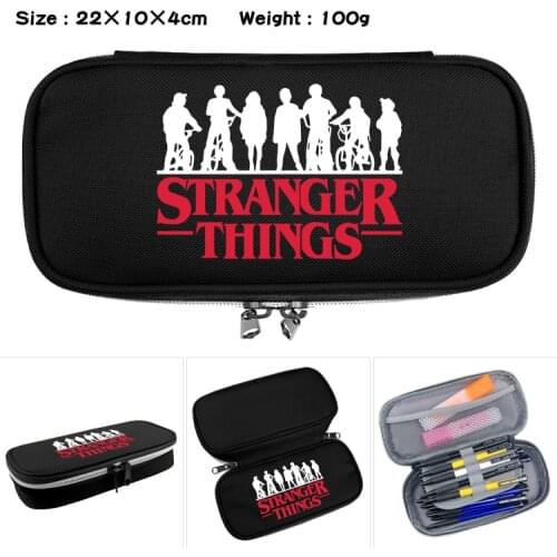 Anime Stranger Things Pencil Case Students Cartoon Stationery Pen Bag Fashion Cosmetic Case