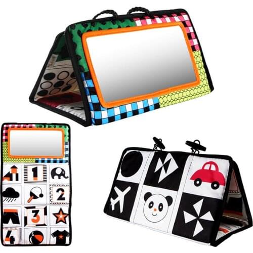 Baby Floor Mirror Toy Double High Contrast Activity Developmental Black And White Baby Toys For Infants Boys And Girls