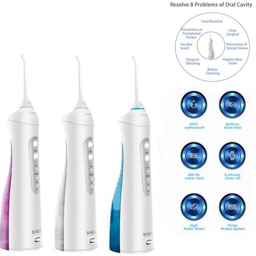 Electric Oral Irrigator Pulse Portable Rotary Nozzle Irrigator Dental Cleaning Teeth Water Jet Teeth Fluoride Treatment