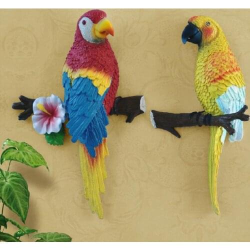 European pastoral three-dimensional parrot wall hanging ornaments creative home living room bedroom wall decoration wall hanging