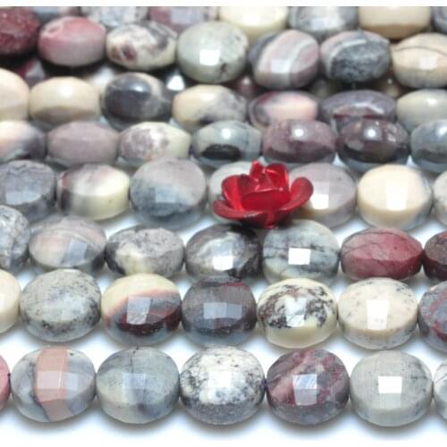 Natural Porcelain Jasper Faceted Coin Beads Wholesale Loose Gemstones Semi Precious Stones Bracelet Necklace For Jewelry Making