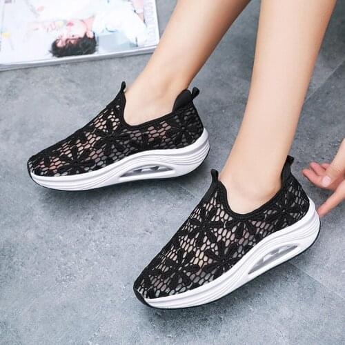 Women Lace Shoes Swing Pump Slip on Sneakers Black White Beige Womans Footwear Fashion Shoes