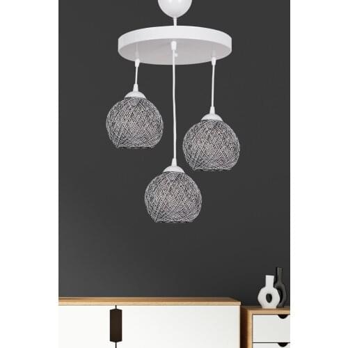 Saint Belisama Ancestor 3'lü Chandelier Black White