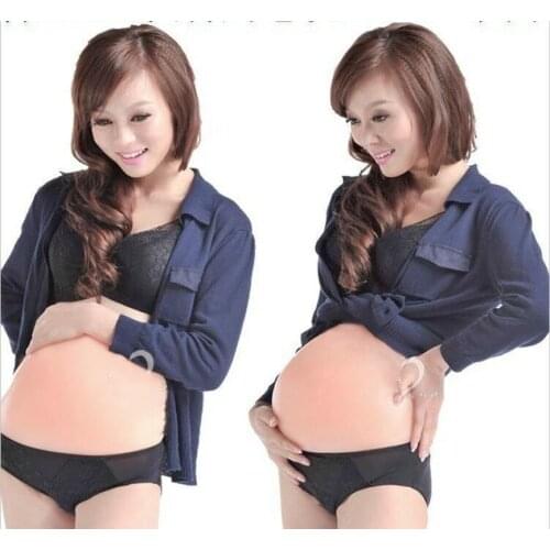 Fashion Silicone Artificial Baby Tummy Fake Pregnancy Belly Pregnant Bump Prop 3 Size Available For Different Month Handmade New