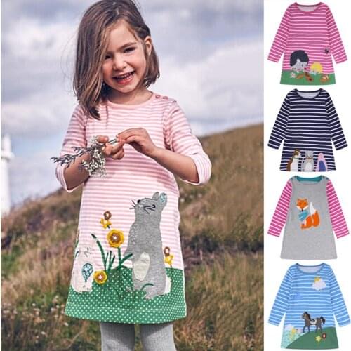 2021 New Arrival Girls Summer Dresses Childrens Clothing Pink Cute Long Sleeve Dress Kids Midi Dress Vestidos De Verano