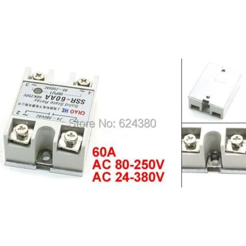 AC to AC Temperature Contoller Single Phase Solid State Relay SSR-60 AA 60A 80-250V 24-380V