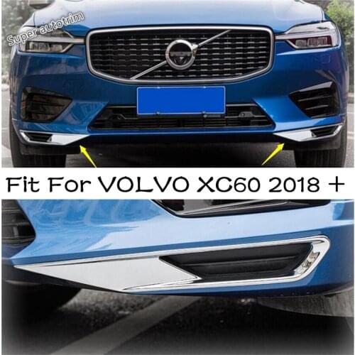 Lapetus Front Under Fog Lights Lamps Eyelid Eyebrow Cover Trim 2 Piece Accessories Exterior Fit For Volvo XC60 2018 - 2021 / ABS