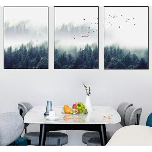 Scenery Picture Home Decor Nordic Posters and Prints Wall Art Nature Mountain Landscape Canvas Painting for Bedroom HD2557