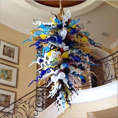 Multicolor LED 100% Hand Blown Glass Pendant Chandeliers New Arrival Cheap Price Small Chandelier Lighting