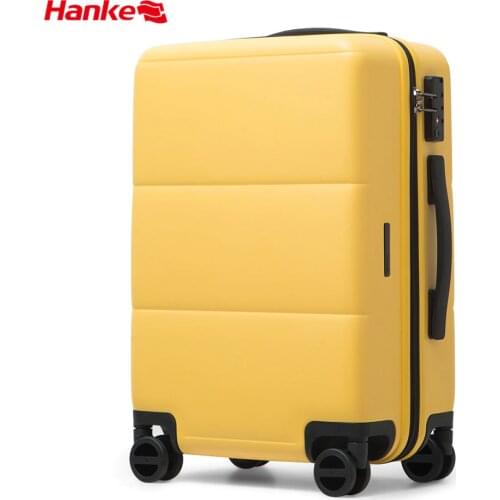 Hanke 2020 New Design Bayer PC Luggage Men Suitcase Women Travel Trolley Baggage Carry On Cabin Spinner Wheels YKK ZIpper H9835