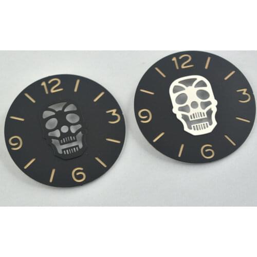 38.9mm Silver Black Skeleton Sandwich Dial Luminous fit Hand winding 6497 movement